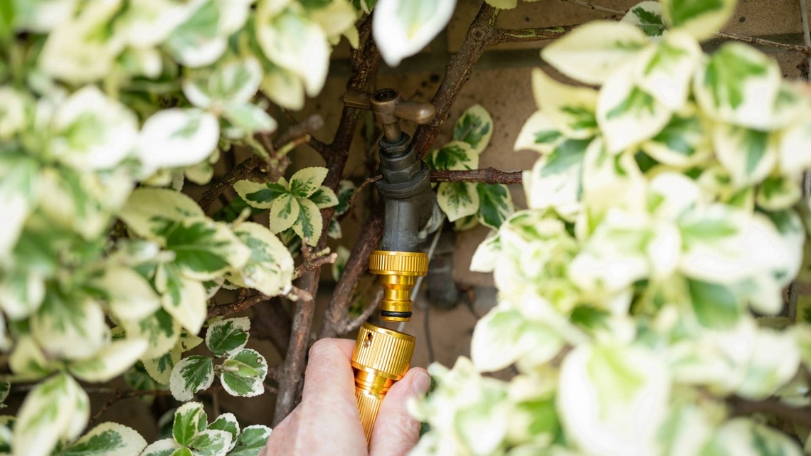 This Easy DIY Garden Bed Sprinkler System Is Perfect for Dry Summer Days 