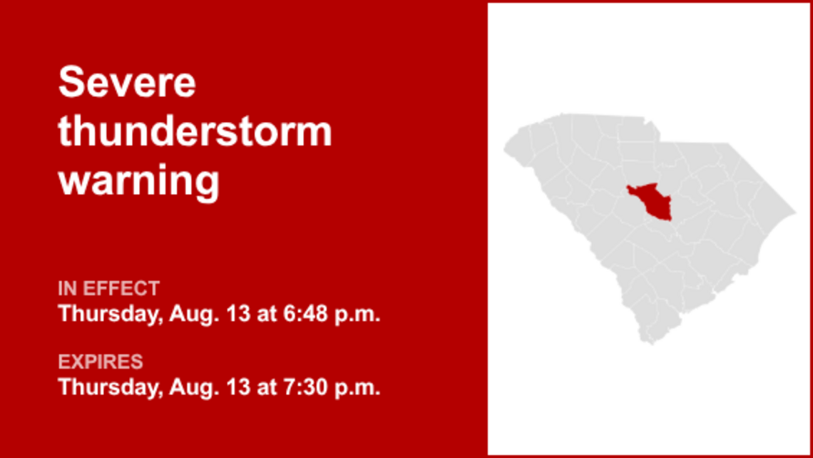 UPDATE: The severe thunderstorm warning for Richland County is predicted to expire at 7:30 p.m. 