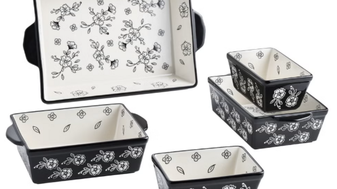 Costco's 5-Piece Stoneware Floral Baker Set Is Full of Farmhouse Charm 