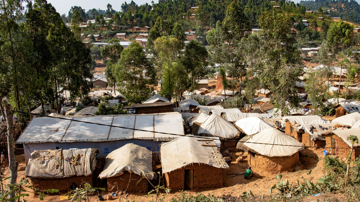 The Kpangba displacement camp, where Ebola cases were observed as humanitarian agencies intensify efforts to contain a new Ebola outbreak, in Djugu territory in Ituri province, the Democratic Republic of Congo, on Saturday.