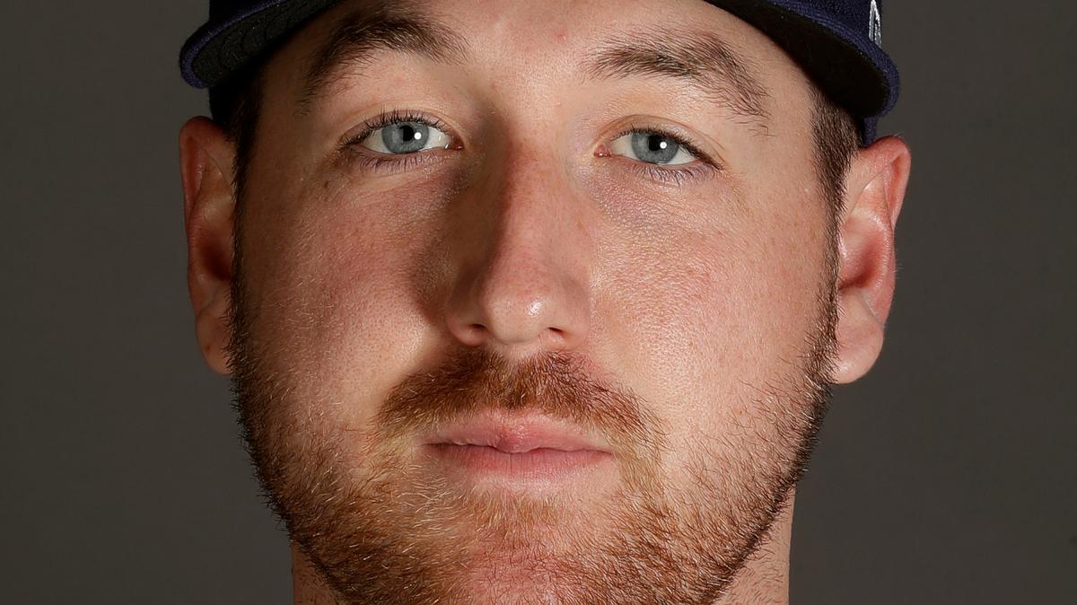 This is a 2020, file photo, of Tyler Zombro of the Tampa Rays baseball team. Zombro was kept overnight at a hospital and remains in stable condition after being struck in the head by a line drive Thursday night, June 3, 2021, a frightening scene that prompted Triple-A Durham to suspend its game.
