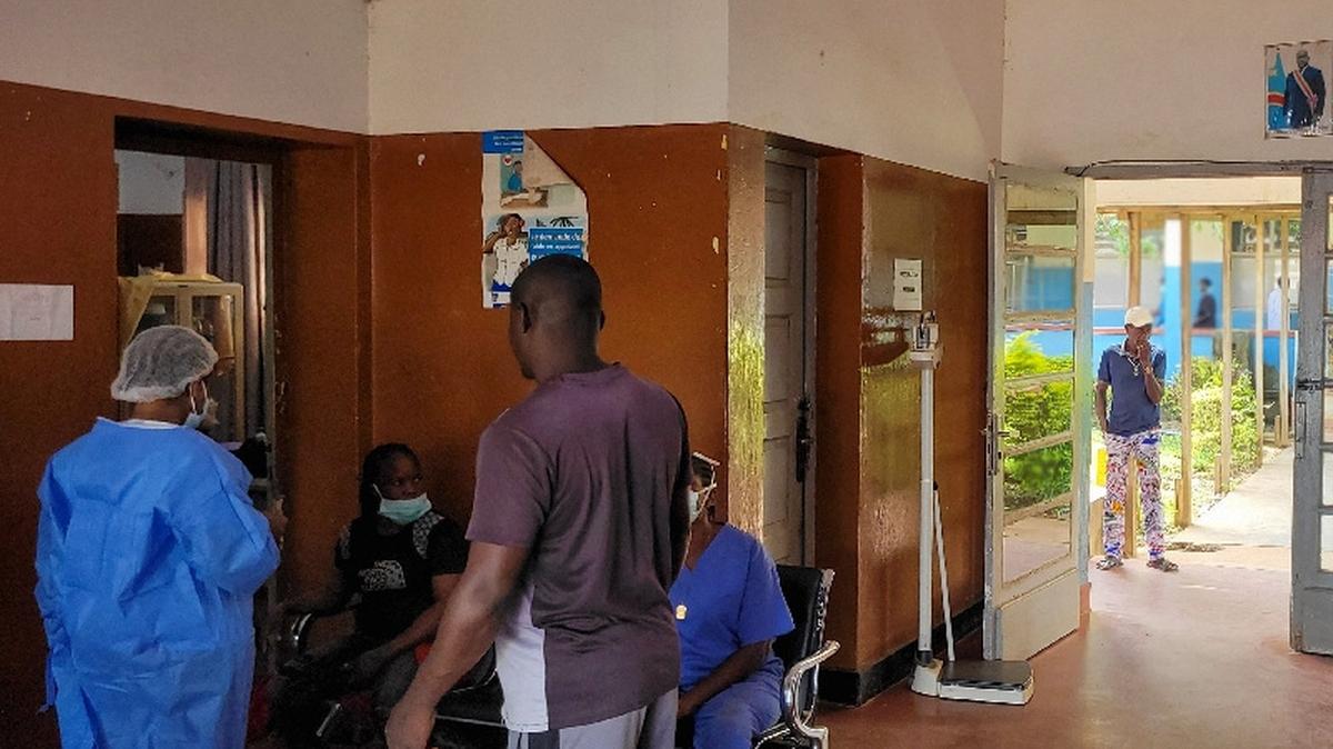 People at Bunia General Referral Hospital following confirmation of an Ebola outbreak involving the Bundibugyo strain in Bunia, Ituri province, Democratic Republic of Congo, May 16, 2026.