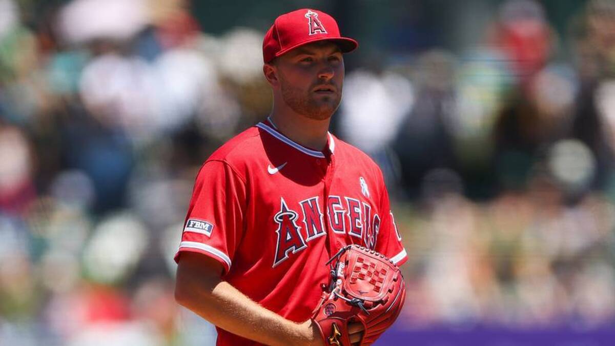  Los Angeles Angels pitcher Reid Detmers (48) prepares to throw to an Athletics batter during the first inning at Sutter Health Park. | IMAGN IMAGES via Reuters Connect 