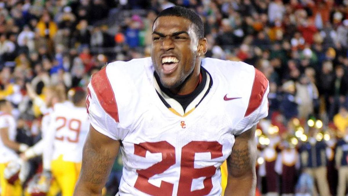  Oct 17, 2009; South Bend, IN, USA; Southern California Trojans safety Will Harris (26) reacts after the game against the Notre Dame Fighting Irish at Notre Dame Stadium. USC defeated Notre Dame 34-27. Mandatory Credit: Kirby Lee/Image of Sport-Imagn Images | Kirby Lee-Imagn Images 