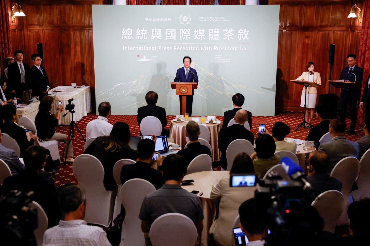 Taiwan President Lai Ching-te speaks during a press conference with the Taiwan Foreign Correspondents’ Club in Taipei, Taiwan, June 18, 2026. REUTERS/Ann Wang