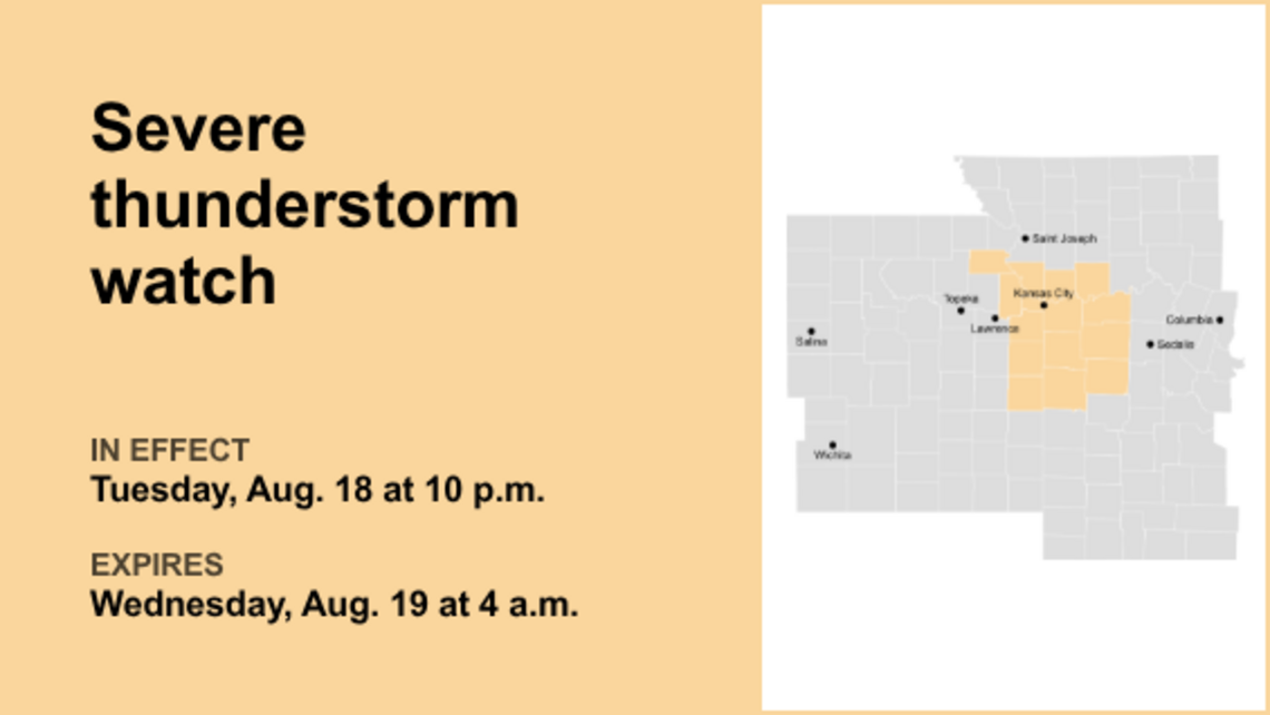 Update: Severe thunderstorm watch active for the Kansas City area early Wednesday morning 