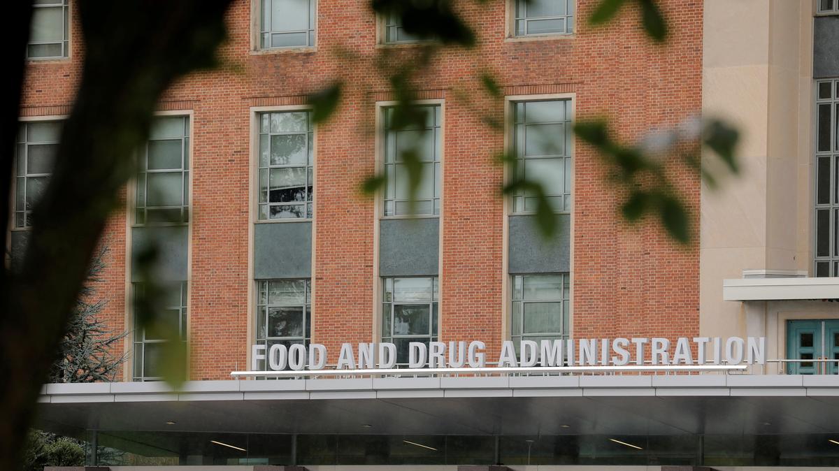 FILE PHOTO: Signage is seen outside of the Food and Drug Administration (FDA) headquarters in White Oak, Maryland, U.S., August 29, 2020. REUTERS/Andrew Kelly/File Photo