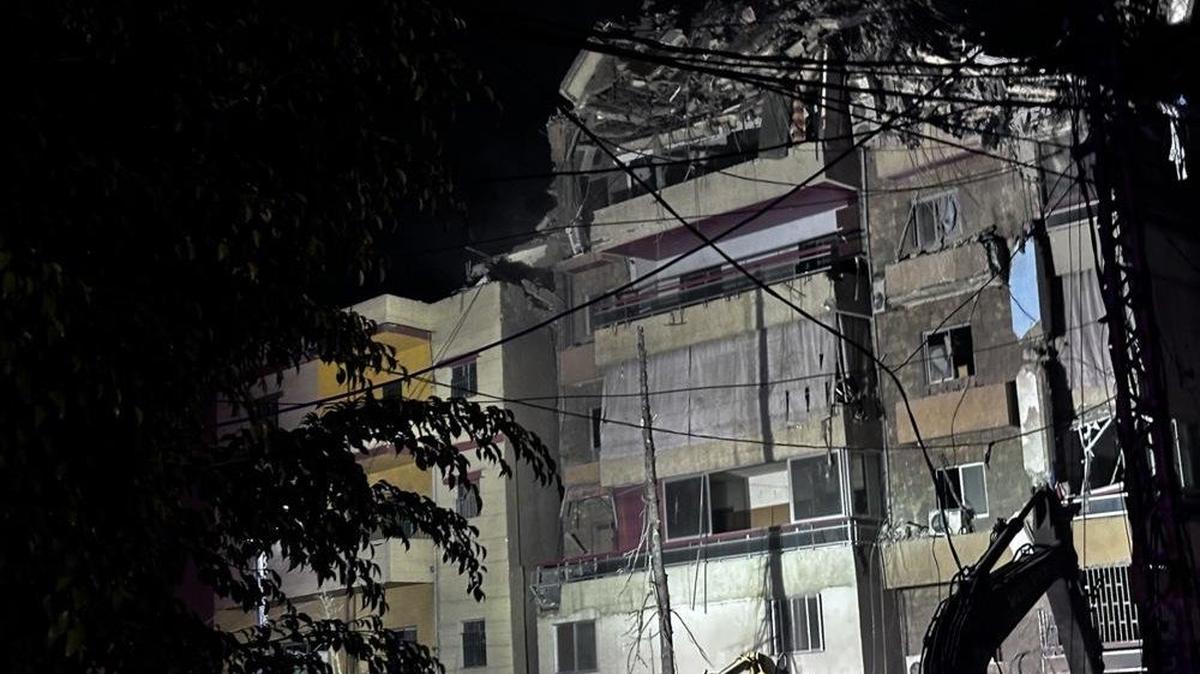 The scene after an Israeli airstrike on the Haret Hreik neighborhood of Beitut, Lebanon, on Wednesday night. Lebanon's Disaster Management Unit said more than 31,530 families have been displaced into collective shelters since the escalation began March 2, while Israeli attacks across Lebanon have killed more than 2,700 people and injured more than 8,310 since the renewed hostilities between Israel and Hezbollah began. Photo by Wael Hamzeh/EPA