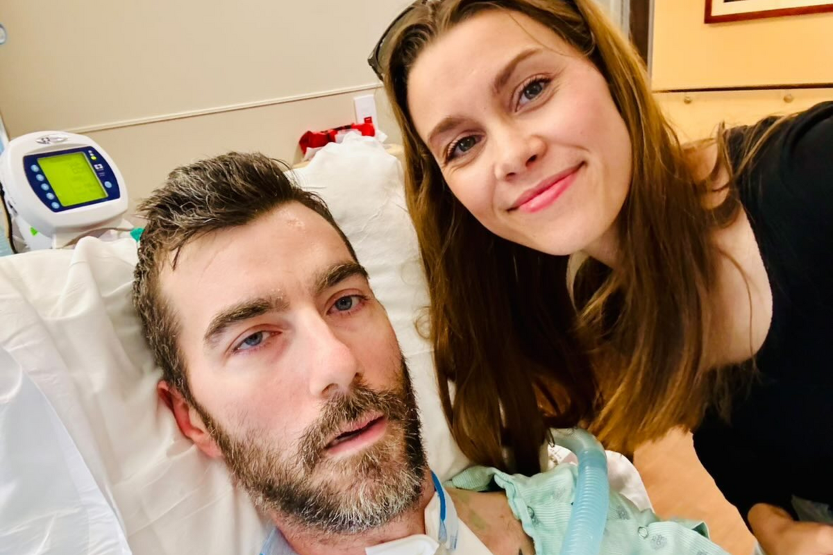  Alicia stands alongside Corey as he lies in hospital after the accident in 2024. 