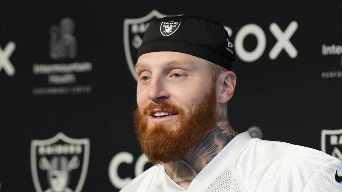  Jun 3, 2026; Henderson, NV, USA; Las Vegas Raiders defensive end Maxx Crosby (98) speaks during a news conference during organized team activities at Intermountain Health Performance Center. Mandatory Credit: Candice Ward-Imagn Images | Candice Ward-Imagn Images 