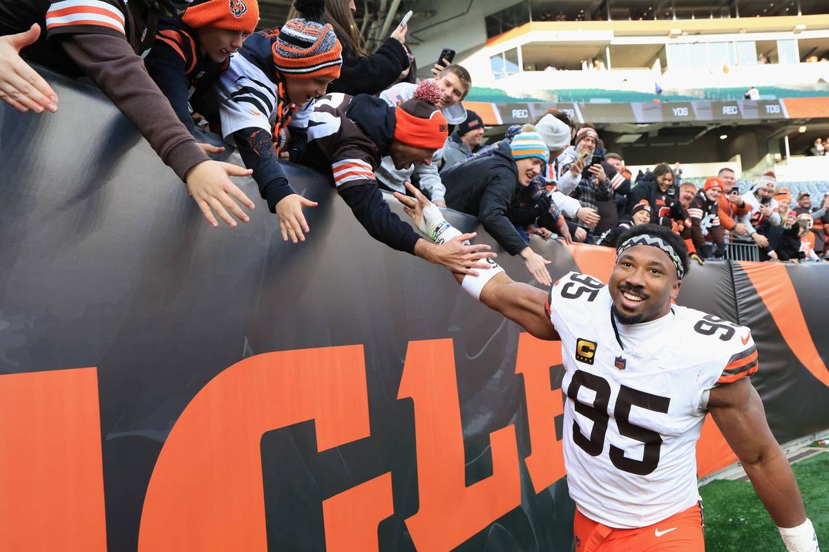  Myles Garrett is taking his 23 sacks and 39 QB hits out west. 