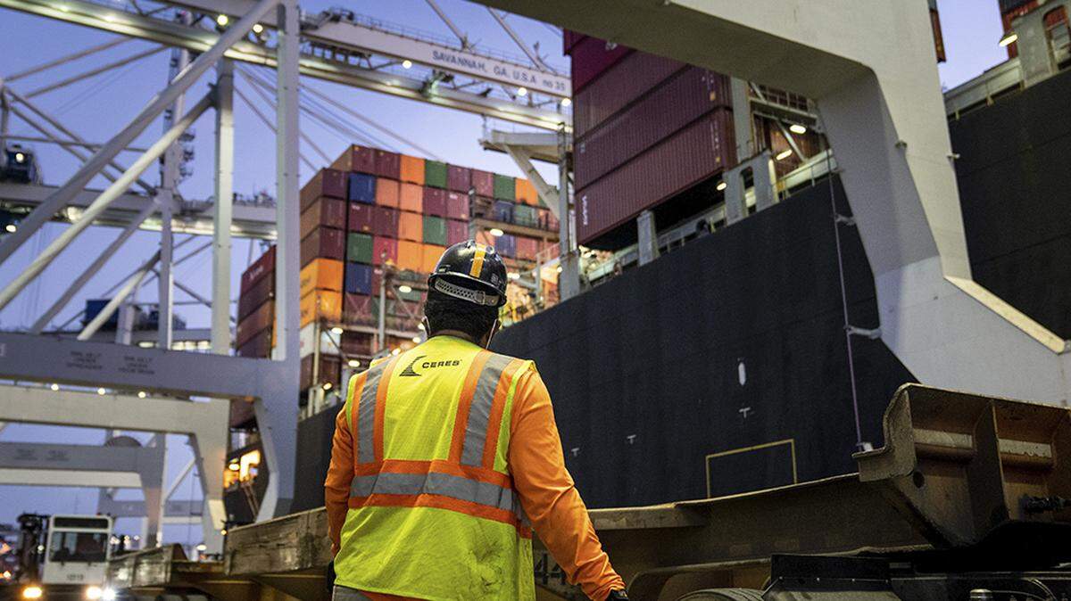 A dockworker at the Port of Savannah, Georgia, on Sept. 30, 2021. Port operators have long embraced automation, while dockworkers view it as a threat to their livelihoods.