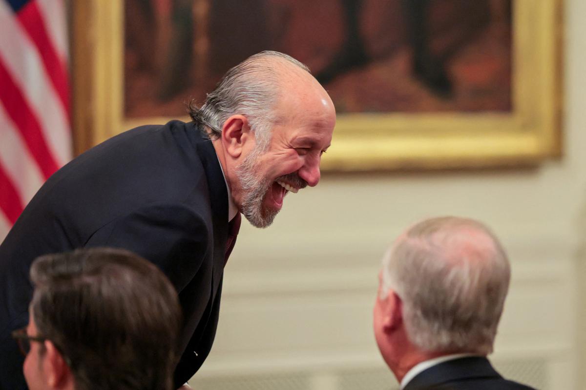 U.S. Commerce Secretary Howard Lutnick reacts, ahead of the swearing-in ceremony for incoming Federal Reserve Chair Kevin Warsh's at the White House in Washington, D.C., U.S., May 22, 2026. REUTERS/Jonathan Ernst