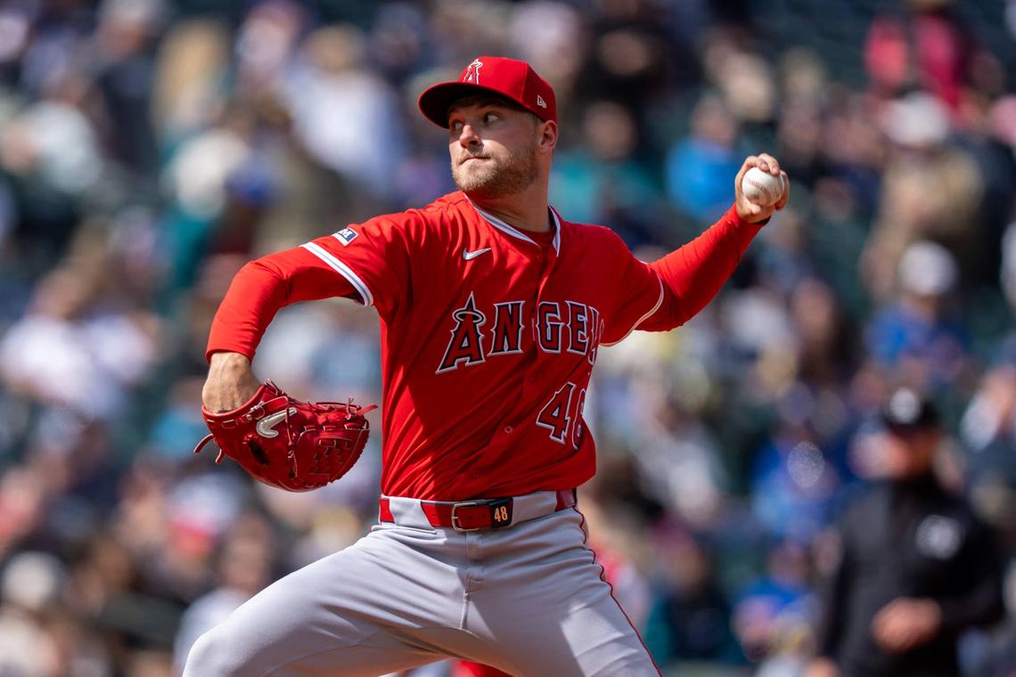  Los Angeles Angels reliever Reid Detmers Stephen Brashear-Imagn Images