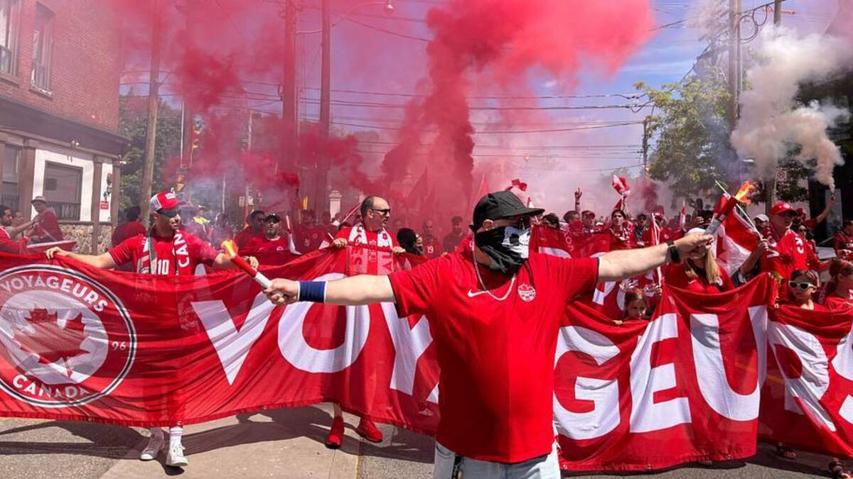  Canada's fans were out early before the World Cup opener. | Ben Steiner 