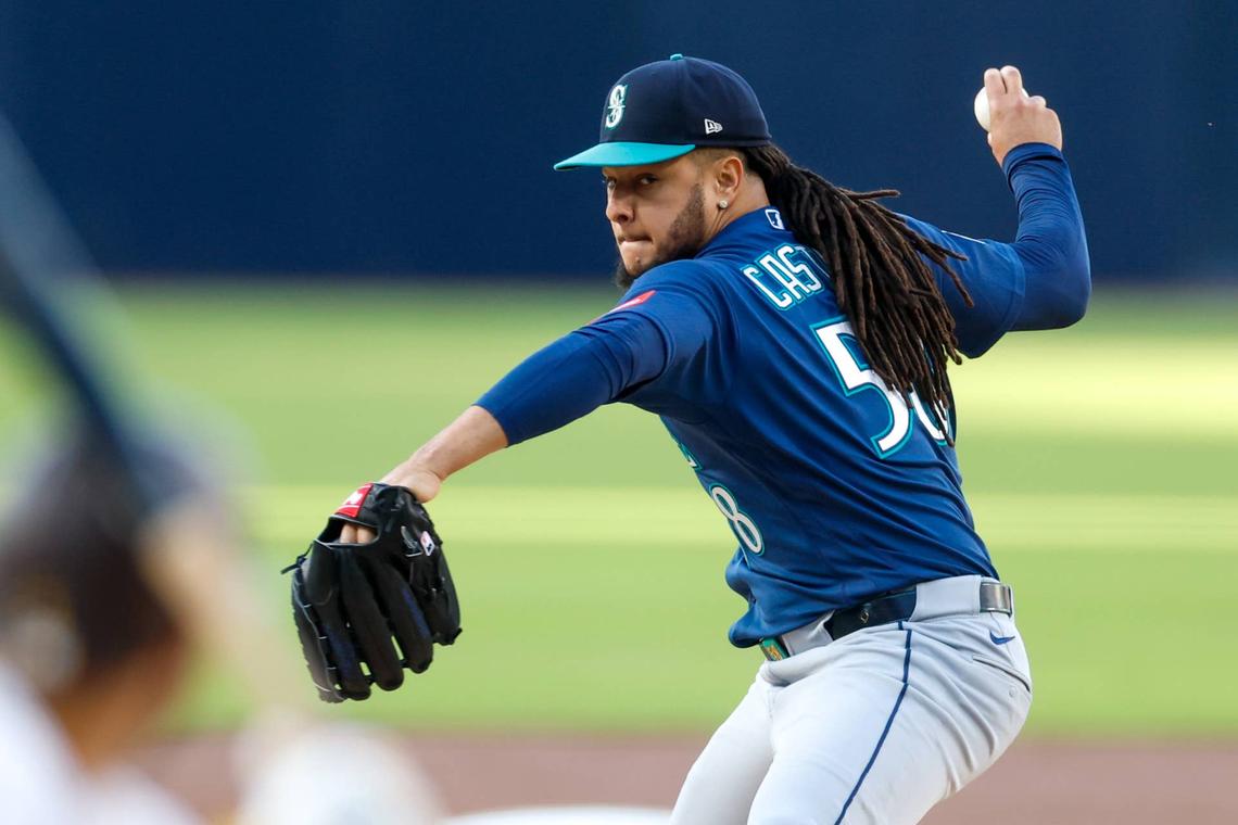  Luis Castillo's underlying metrics suggest positive regression despite early struggles against right-handed hitters this season. David Frerker-Imagn Images