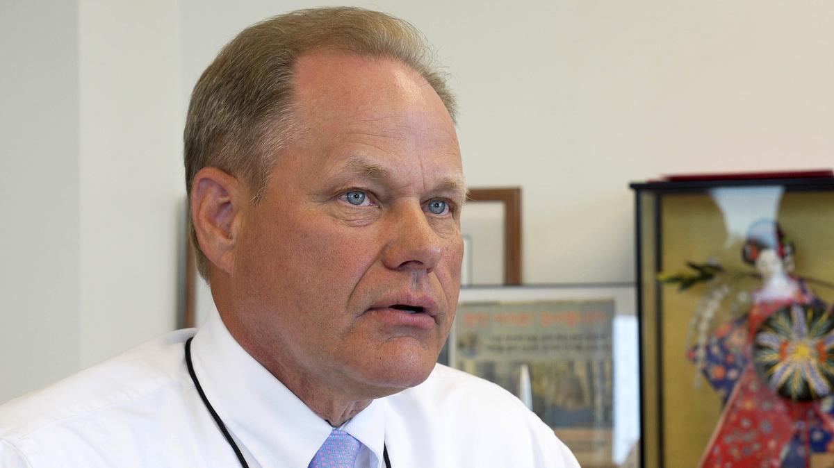 Alaska Governor race Dave Bronson. Former Anchorage Mayor Dave Bronson speaks in an interview in Anchorage, Alaska on July 24, 2023.