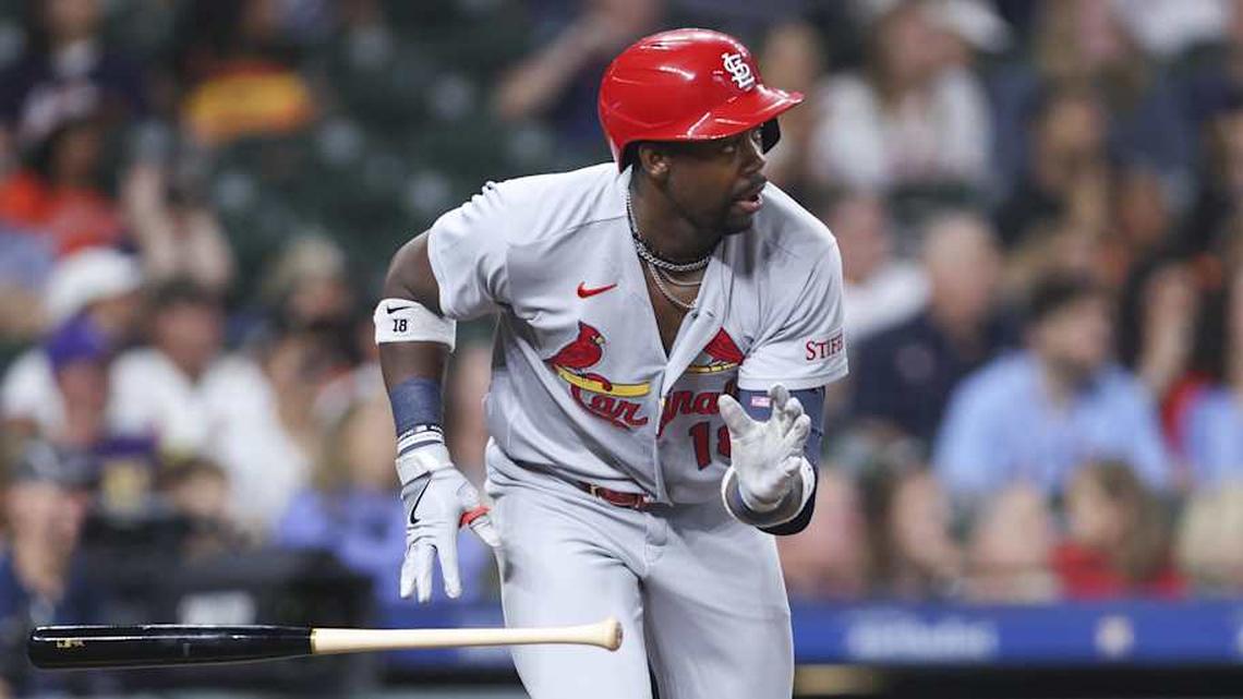  Cardinals right fielder Jordan Walker hasn't homered in two weeks, but he's hitting the ball in the air more this year. | Troy Taormina-Imagn Images 