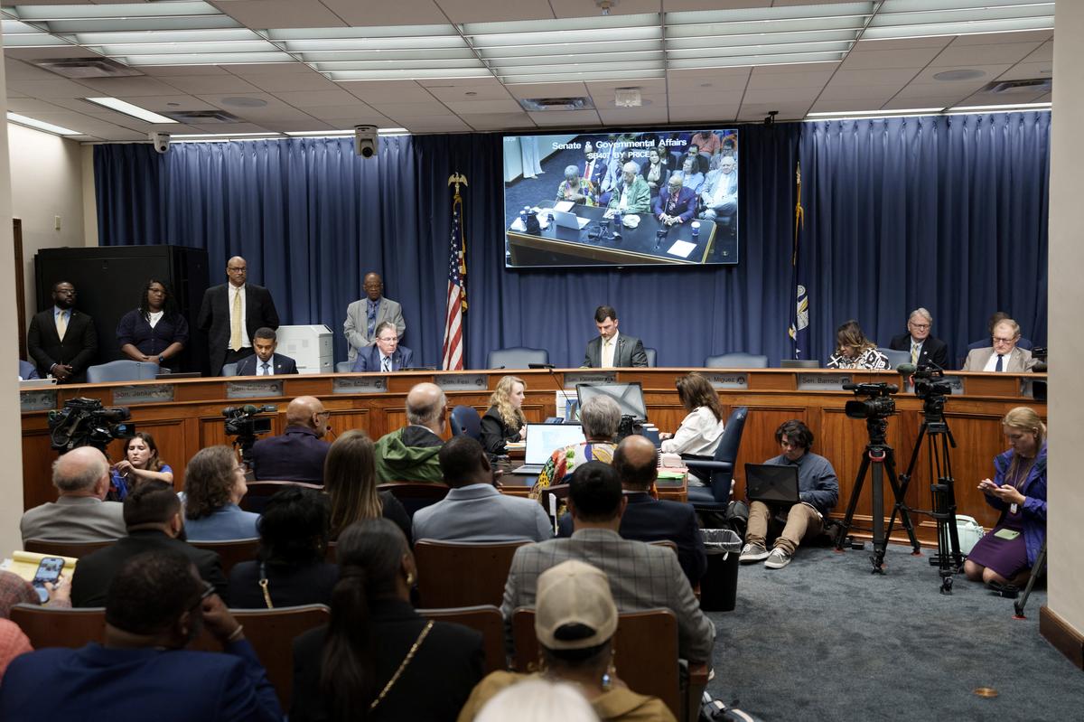 The hearing room during a public hearing on redistricting as Louisiana Republicans pursue a new congressional voting map ahead of the November midterm elections, in Baton Rouge, Louisiana, U.S., May 8, 2026. REUTERS/Wayan Barre