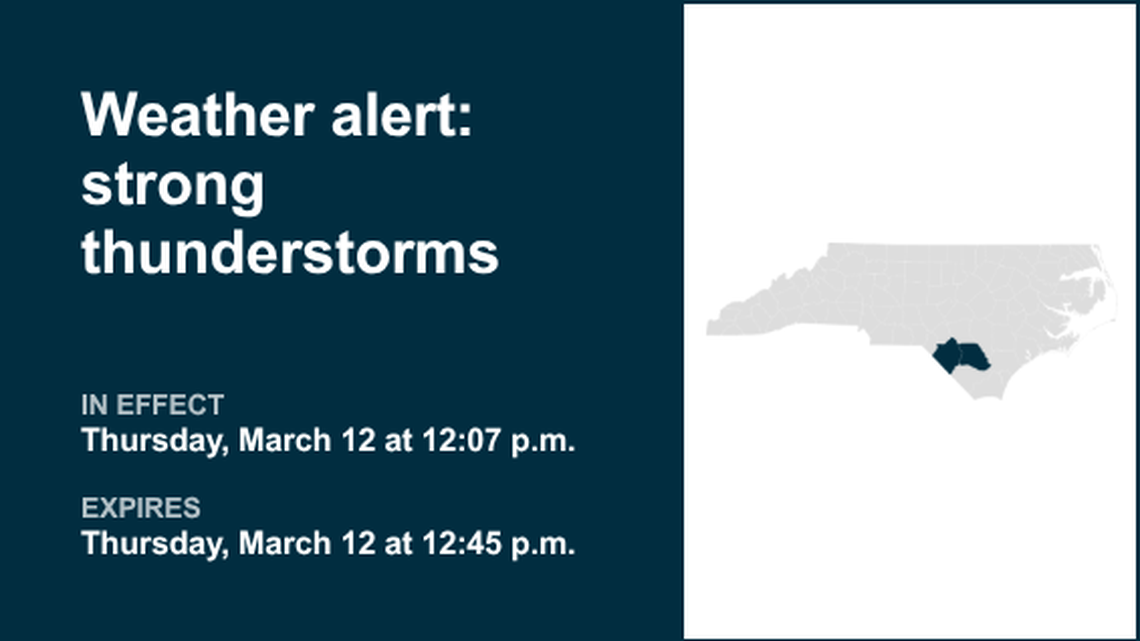 UPDATE: Weather alert for North Carolina Thursday afternoon, says the NWS 