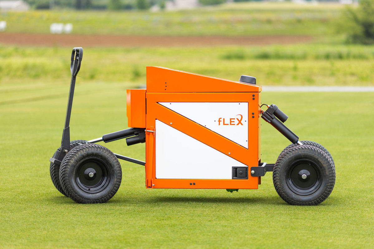 In an image provided by the University of Tennessee, The fLEX machine, which employs a 3-D printed foot to simulate a soccer player's foot hitting the pitch. Every World Cup match must be played on natural grass that gives players as consistent a surface as possible, no matter the venue. Cue the years of sod studies. (Steven Bridges/University of Tennessee via The New York Times) -- NO SALES; FOR EDITORIAL USE ONLY WITH NYT STORY WORLD CUP GRASS by BURDICK of JUNE 16, 2026. ALL OTHER USE PROHIBITED --