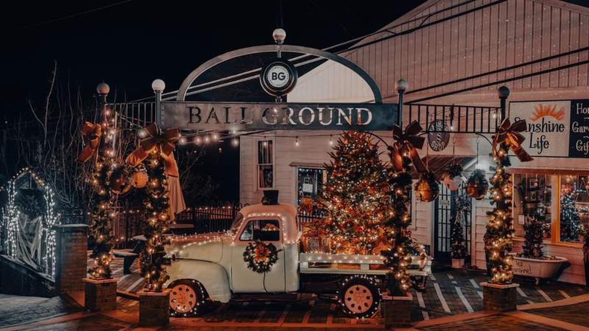 Enjoy the festive decor when visiting Ball Ground during the holidays. Photo credit: Downtown Ball Ground 