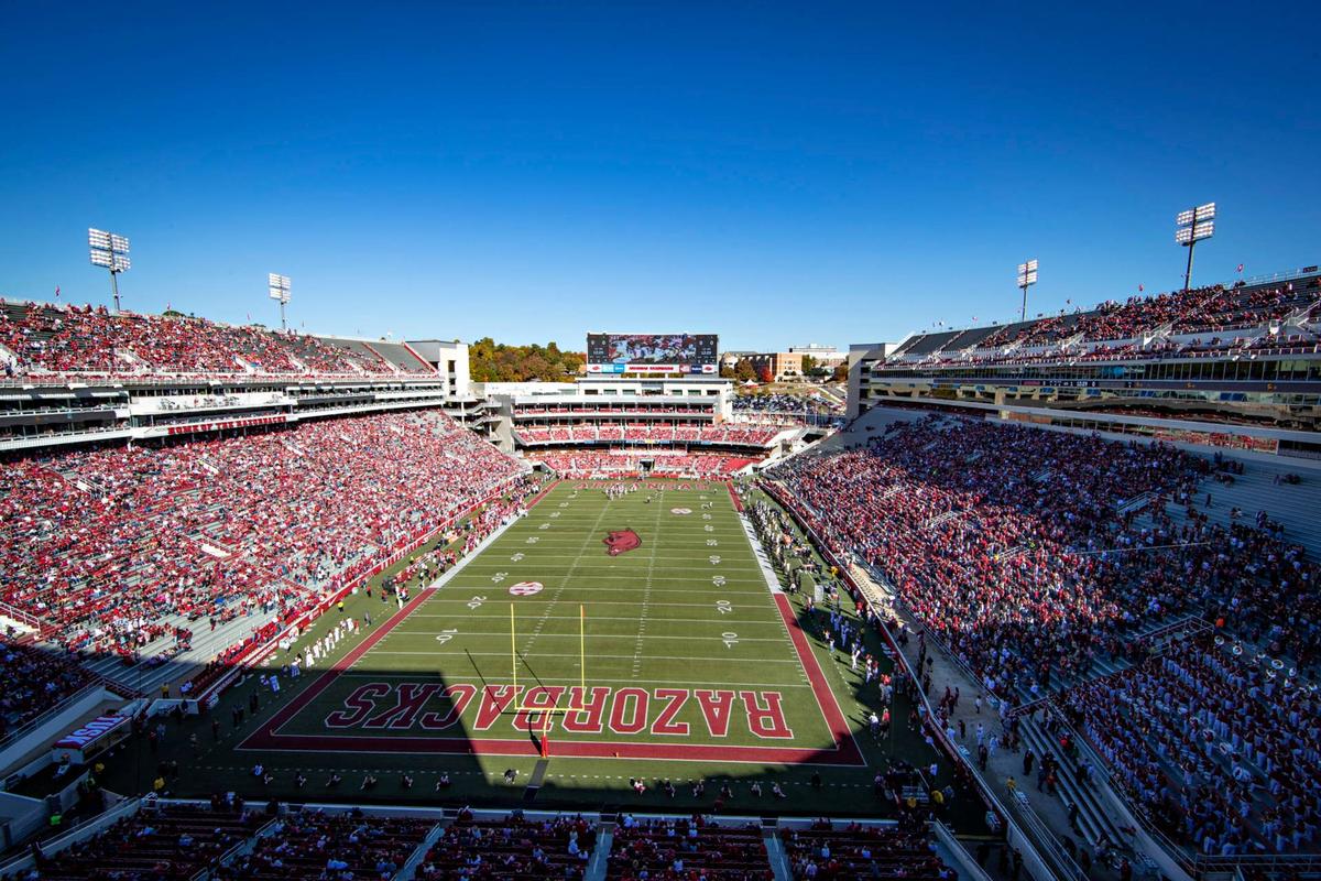  FAYETTEVILLE, AR - OCTOBER 27: Views around Donald W. Reynolds Stadium of the Arkansas Razorbacks before a game against the Vanderbilt Commodores at Razorback Stadium on October 27, 2018 in Fayetteville, Arkansas. The Commodores defeated the Razorbacks 45-31. (Photo by Wesley Hitt/Getty Images) 