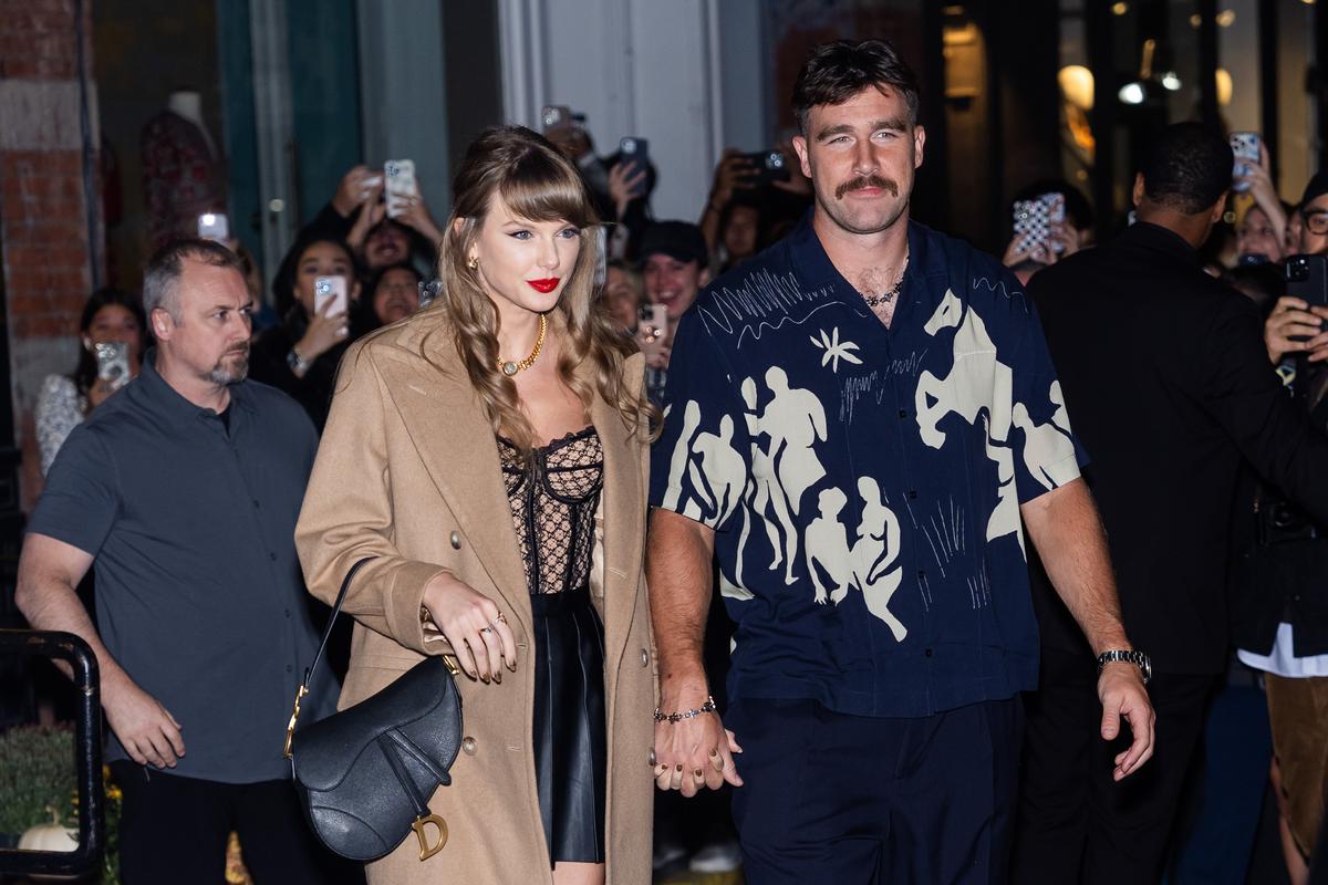  Taylor Swift and Travis Kelce in New York City in October 2024. 