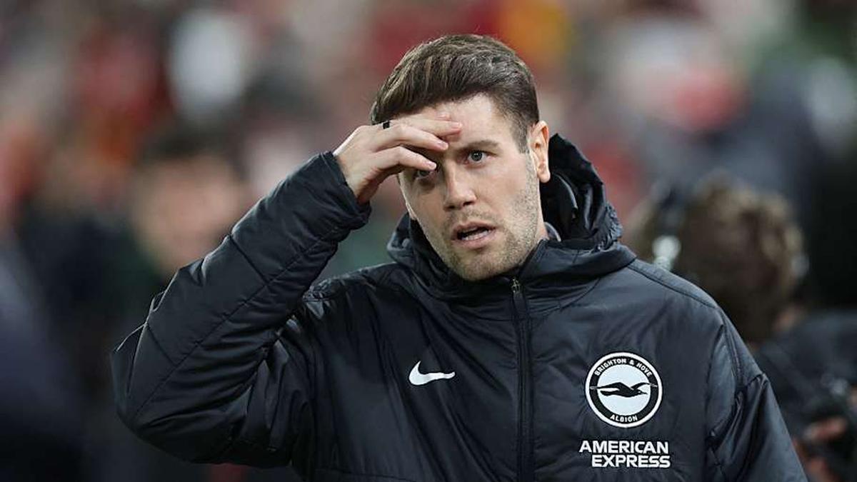  Fabian Hürzeler had a major issue with Arsenal. | Darren Staples/AFP/Getty Images 