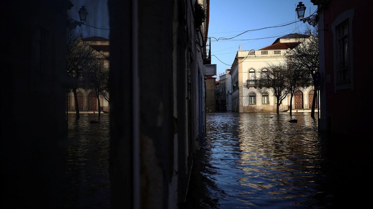 View of a flooded area after storm Leo passed by Alcacer do Sal, Portugal, February 5, 2026. REUTERS/Pedro Nunes