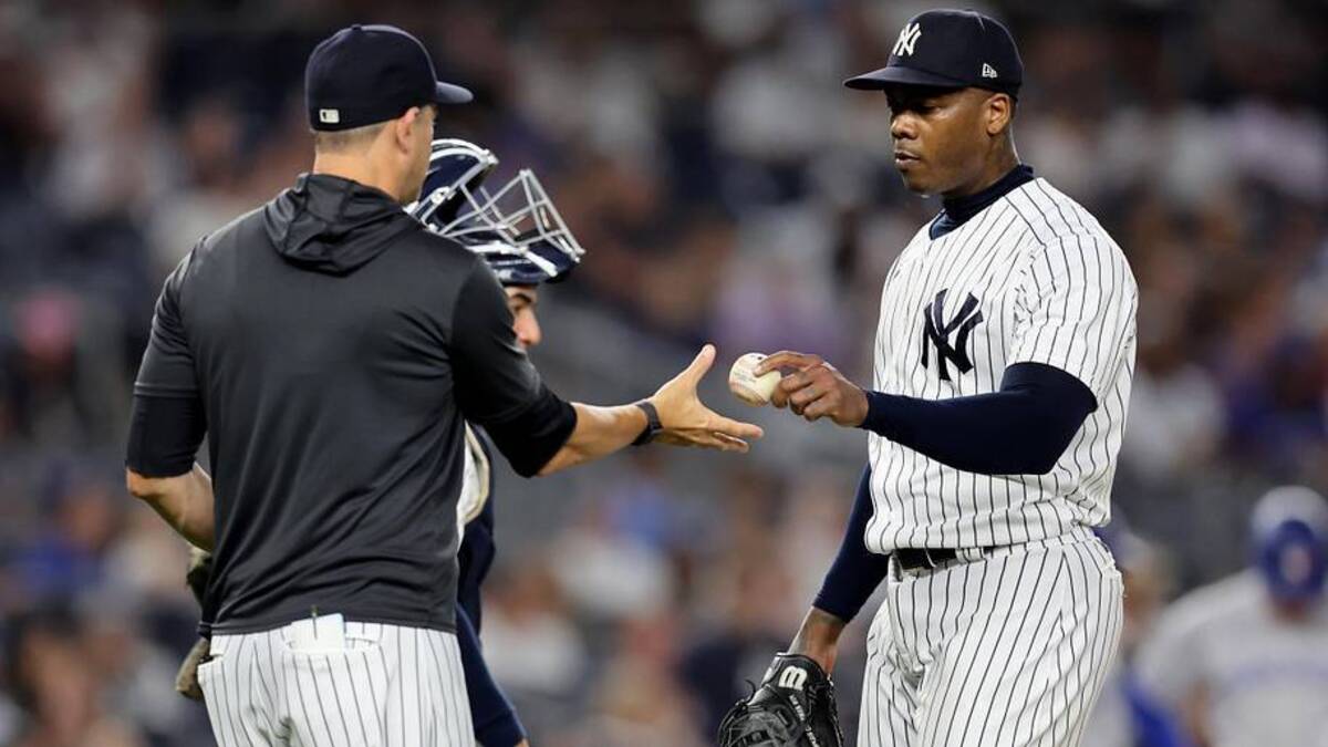  An apology from GM Brian Cashman is what it'd take for Aroldis Chapman to be open to a Yankees reunion. | Brad Penner-Imagn Images 