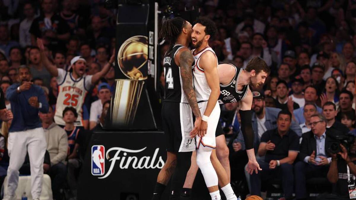  Game 3 of the NBA Finals was a scrappy back-and-forth battle between the Spurs and Knicks. | Geoff Burke-Imagn Images 