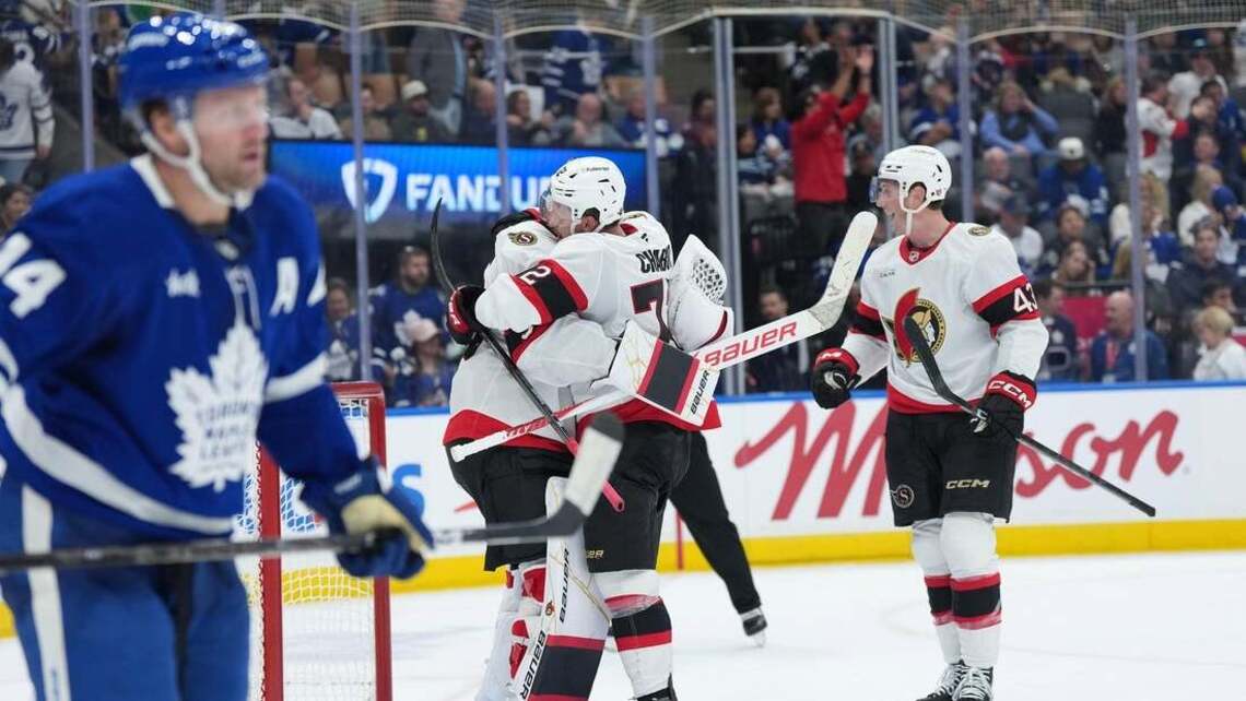 Senators break tie in third, edge Leafs in season opener 