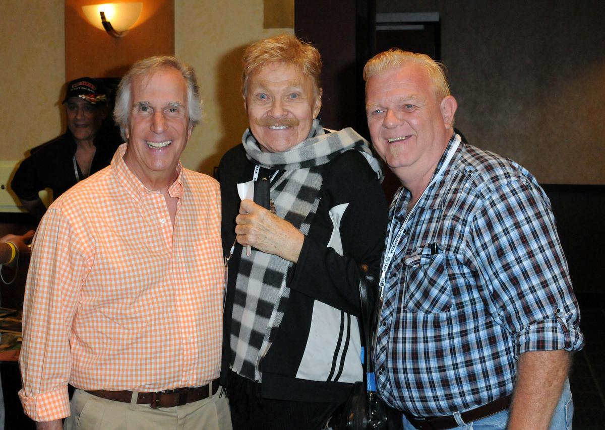 Actor Henry Winkler, comic Rip Taylor and actor Johnny Whitaker participate in The Hollywood Show held at Burbank Airport Marriott Hotel & Convention Center on August 5, 2012 in Burbank, California.Albert L. Ortega/Getty Images