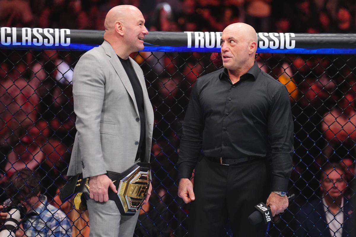  (L-R) Dana White and Joe Rogan Chris Unger-GettyImages