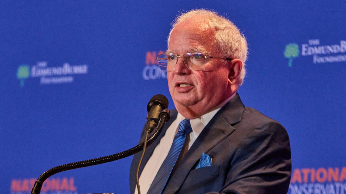 John Eastman speaks at the National Conservative Conference in Washington, D.C., on July 8, 2024. (Dominic Gwinn/Middle East Images via AFP/Getty Images/TNS)