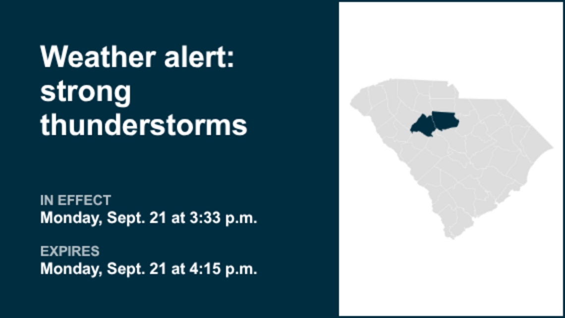 Prepare for strong thunderstorms in Newberry and Fairfield counties early Monday evening 