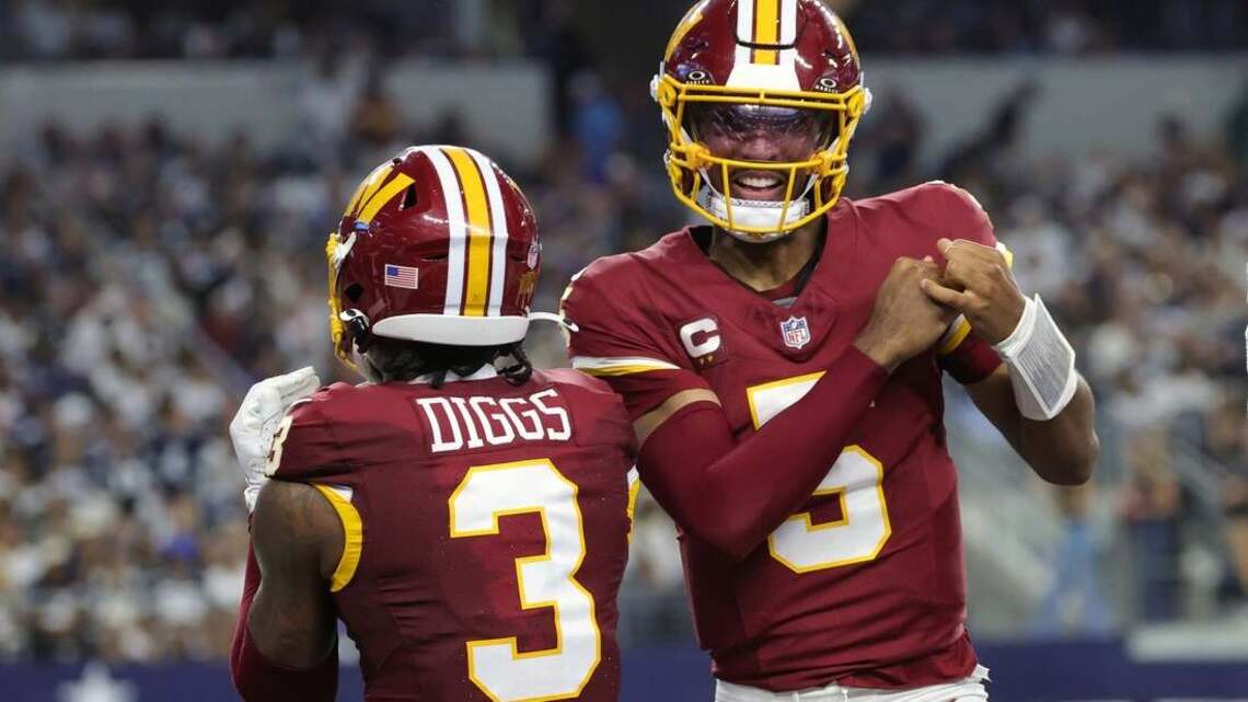 Commanders QB Jayden Daniels sustains dislocated left elbow 