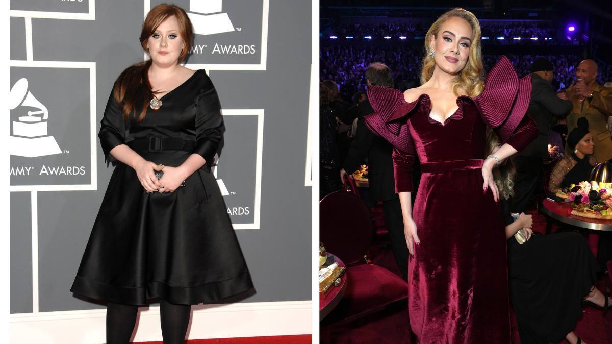 Adele. Adele debuted her 100-lb weight loss in 2020 and credits her success to key lifestyle changes that helped her feel better both physically and mentally. “I did it for myself and not anybody else,” she said in an interview with British Vogue in 2021. The singer incorporated gradual changes into her routine that ultimately helped reduce stress, anxiety and pain. She lost the weight gradually and naturally by dividing her workouts throughout the day and indulging her cravings now and then.