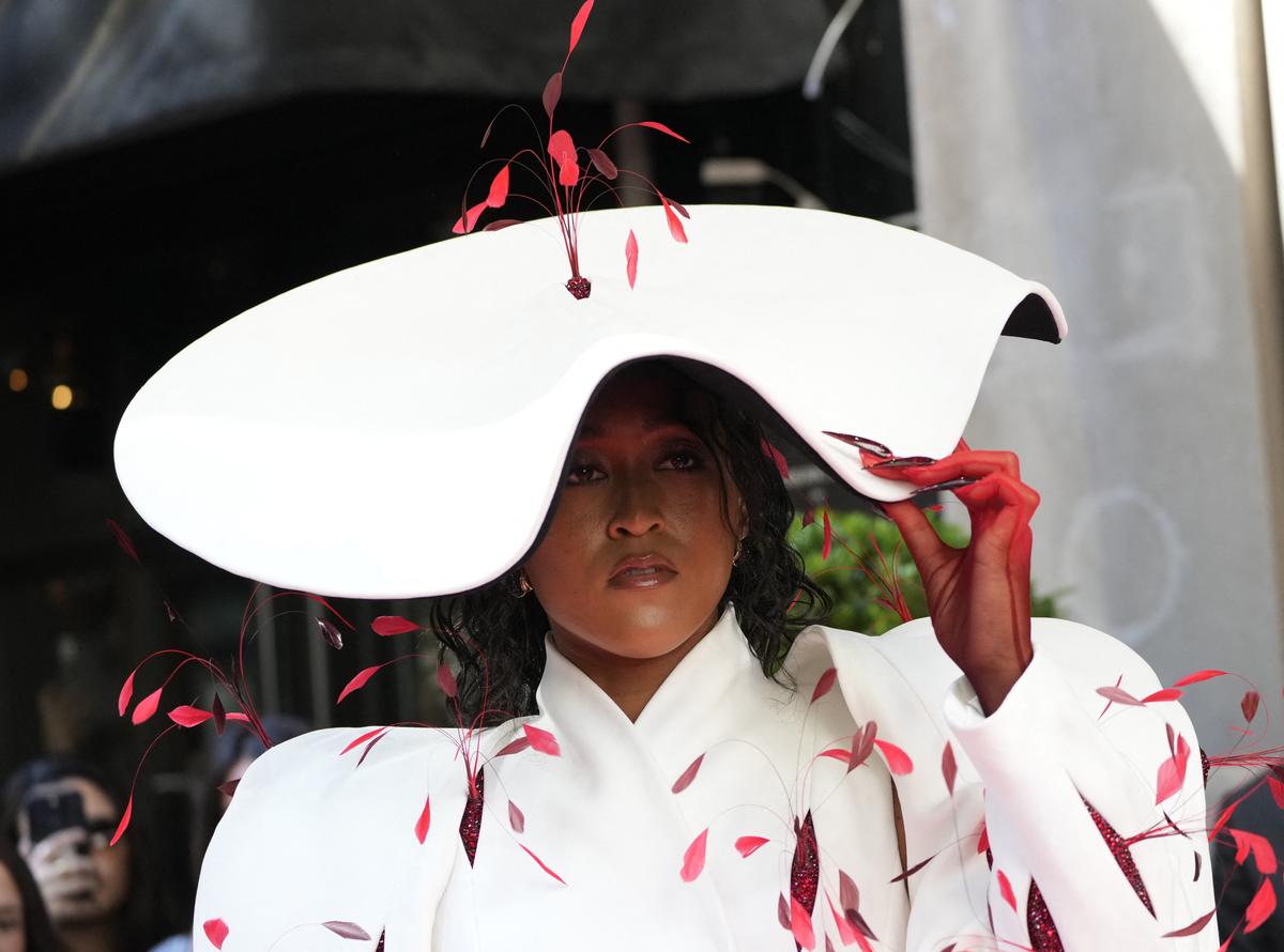 Naomi Osaka departs Mark Hotel, during the Met Gala, an annual fundraising gala held for the benefit of the Metropolitan Museum of Art's Costume Institute with this year's theme 'Costume Art' in New York City, New York, U.S., May 4, 2026. REUTERS/Eduardo Munoz