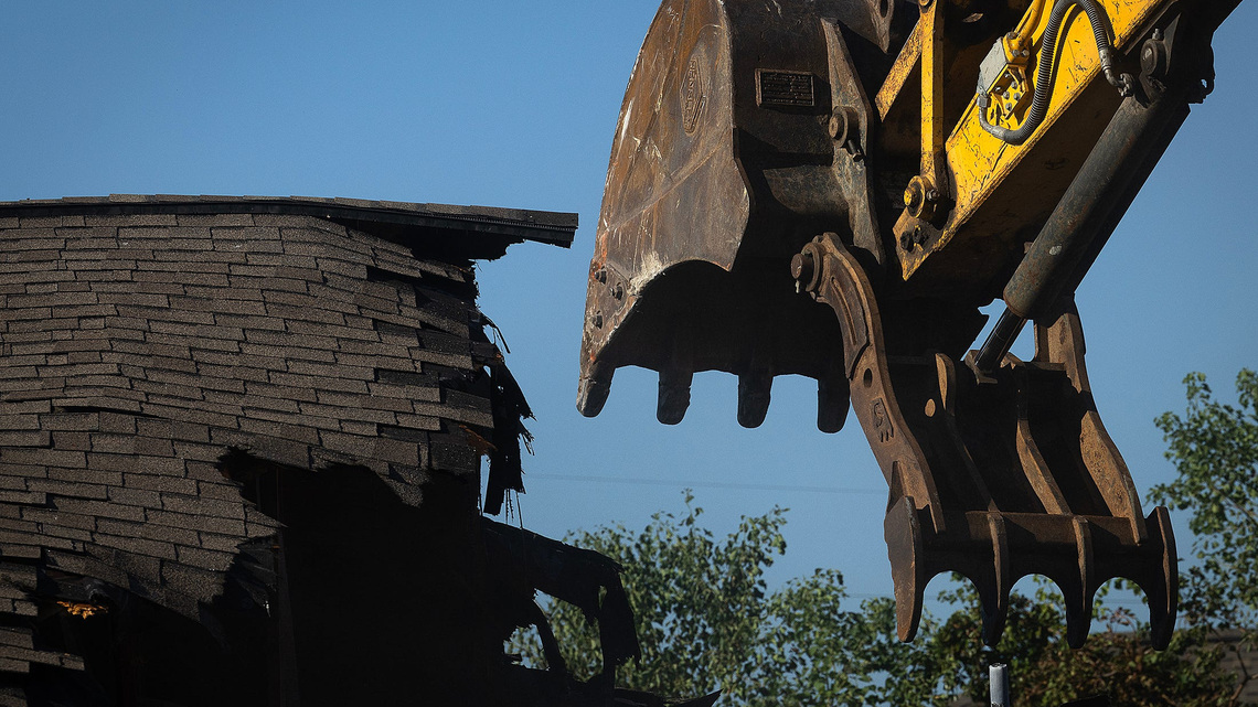 Homeowner finds relief as city demolishes flood-damaged house