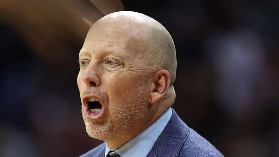  Mar 22, 2026; Philadelphia, PA, USA; UCLA Bruins head coach Mick Cronin reacts against the UConn Huskies in the first half during a second round game of the men's 2026 NCAA Tournament at Xfinity Mobile Arena. Mandatory Credit: Bill Streicher-Imagn Images | Bill Streicher-Imagn Images 