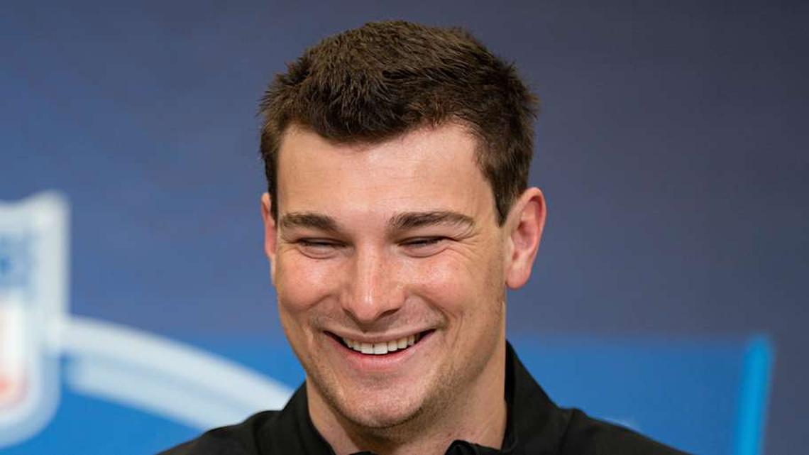  Feb 27, 2026; Indianapolis, IN, USA; Indiana quarterback Fernando Mendoza (QB11) speaks to members of the media during the NFL Combine at the Indiana Convention Center. Mandatory Credit: Jacob Musselman-Imagn Images | Jacob Musselman-Imagn Images 