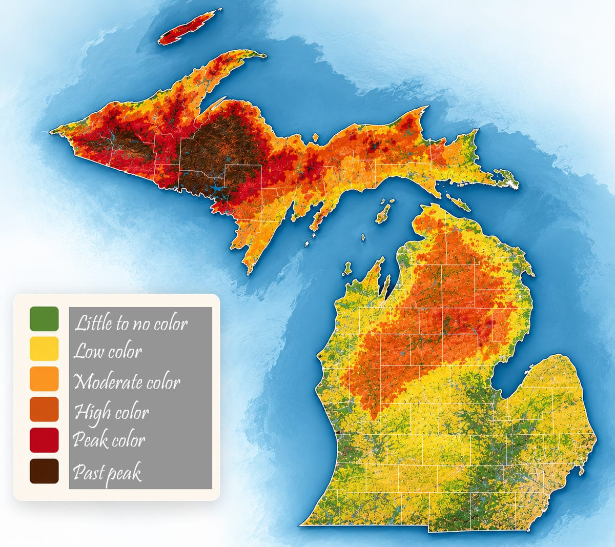 Where can you see Michigan's fall colors? Map, forecast, peak times ...