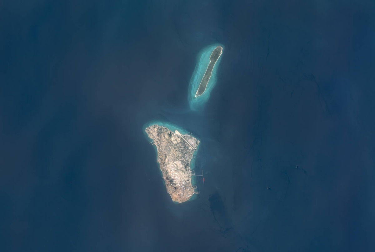  Kharg Island from the air. Maps4Media / Getty Images