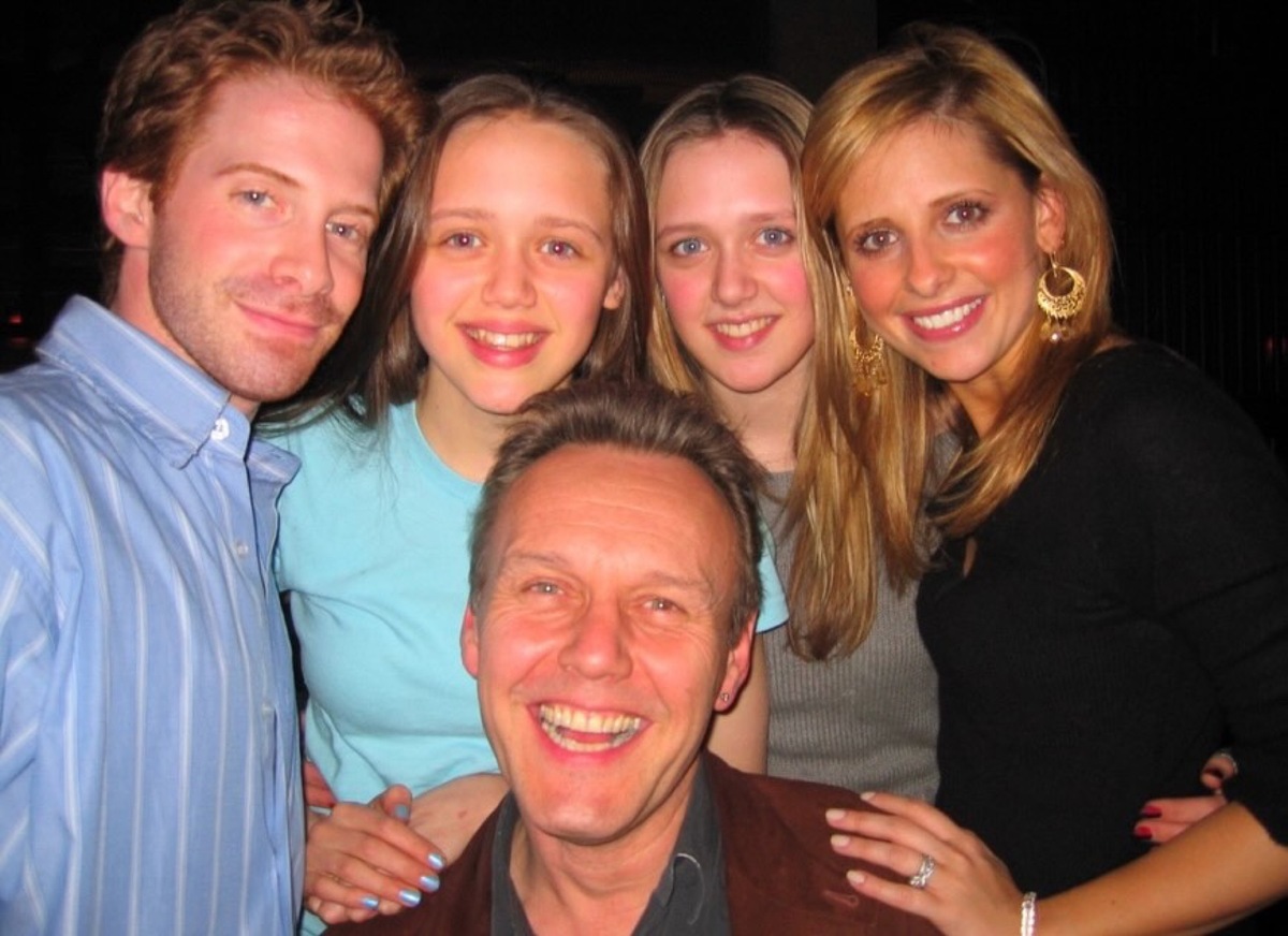 Seth Green, Sarah Michelle Gellar, Anthony Head and his daughters Daisy and Emily.