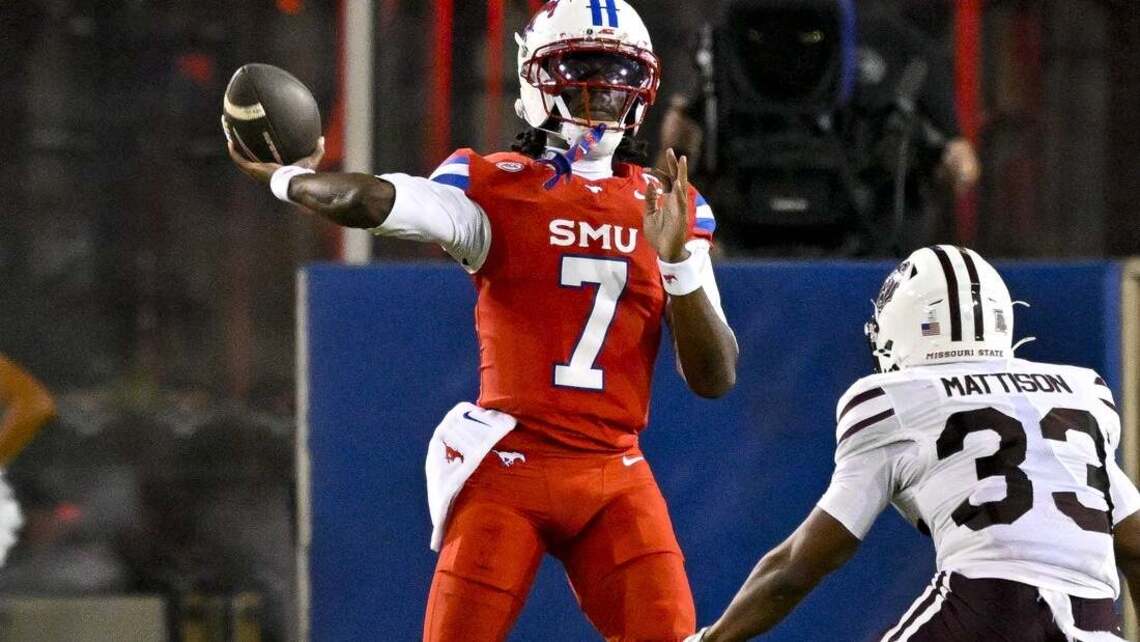 Kevin Jennings, No. 21 SMU's potent offense pose test for Boston College 