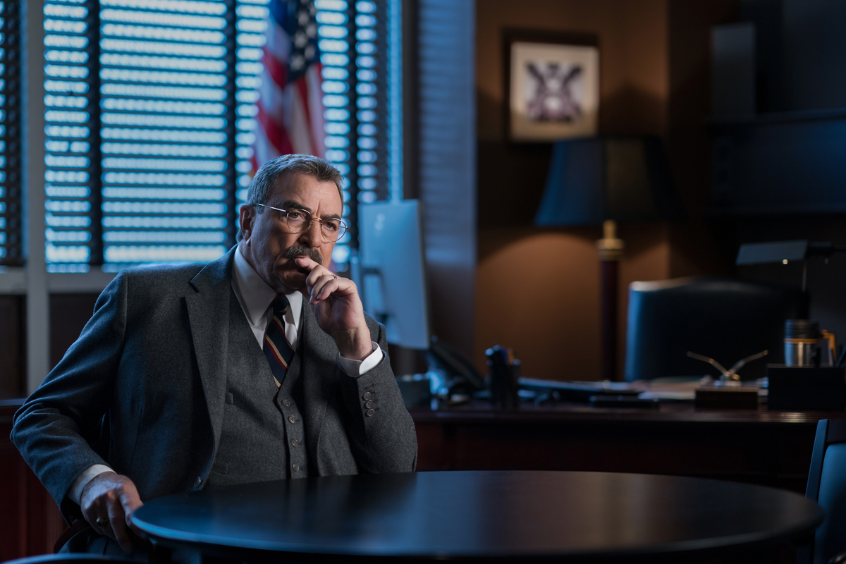 Tom Selleck as Frank Reagan, Blue Bloods, 2024Michael Parmelee/CBS via Getty Images