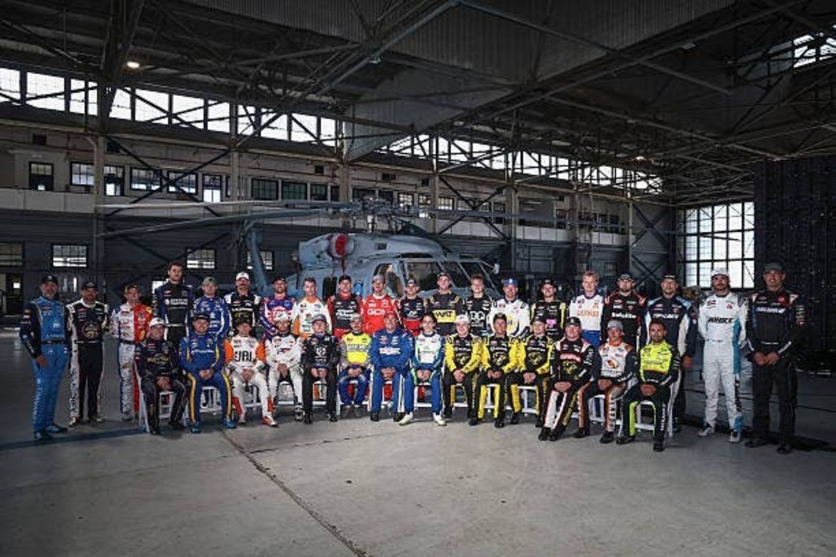  NASCAR Cup Series Group Photo at Naval Base Coronado. (Photo by Chris Graythen/Getty Images)  (Photo by Chris Graythen/Getty Images)
