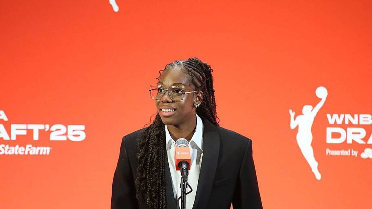  At just 19 years old, Malonga was drafted No. 2 in the 2025 draft. | Melanie Fidler/NBAE/Getty Images 